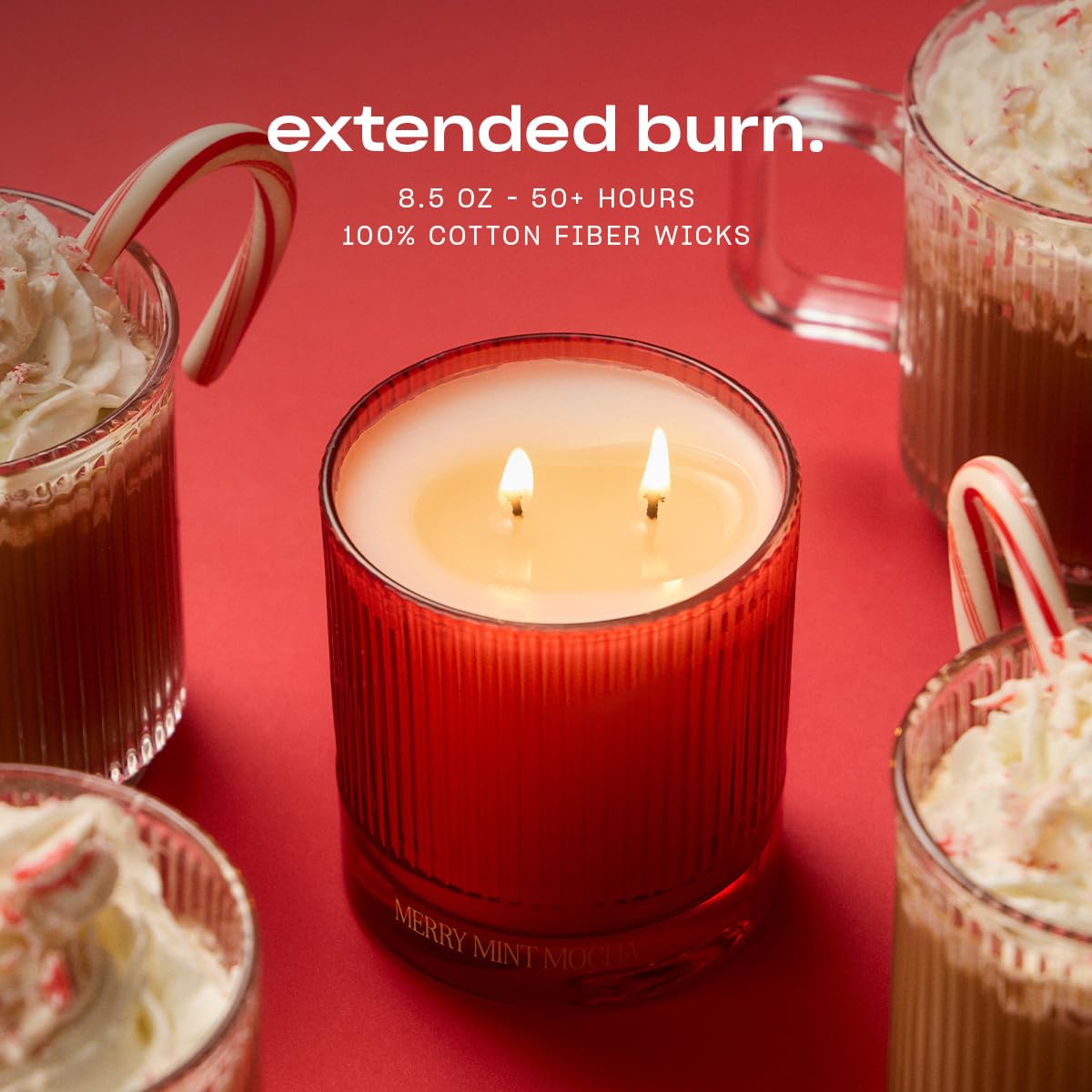 Half Baked Merry Mint Mocha Candle by Snif, Gourmand Holiday Scent, Peppermint, Cocoa & Vanilla, Clean, Non-Toxic, Vegan Soy Wax Blend, 8.5 oz