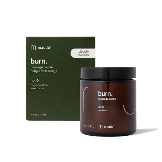 Maude Burn No. 0 - Unscented Hydrating + Skin-Softening Soybean + Jojoba Oil Massage Candle - Fragrance-Free, Soothing Warm Massage Oil Candle - Relaxing Self Care Gifts (4 oz)