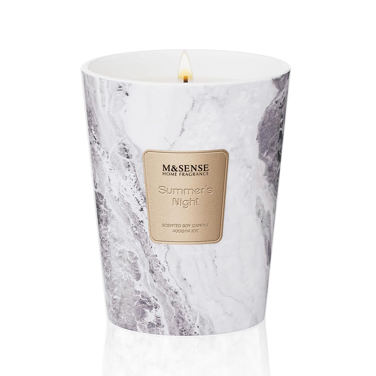 M&SENSE Summer Night Scented Soy Candle, 3 Wick Highly Scented 14.1 Oz 75H, Aromatherapy Christmas Gift for Women and Men