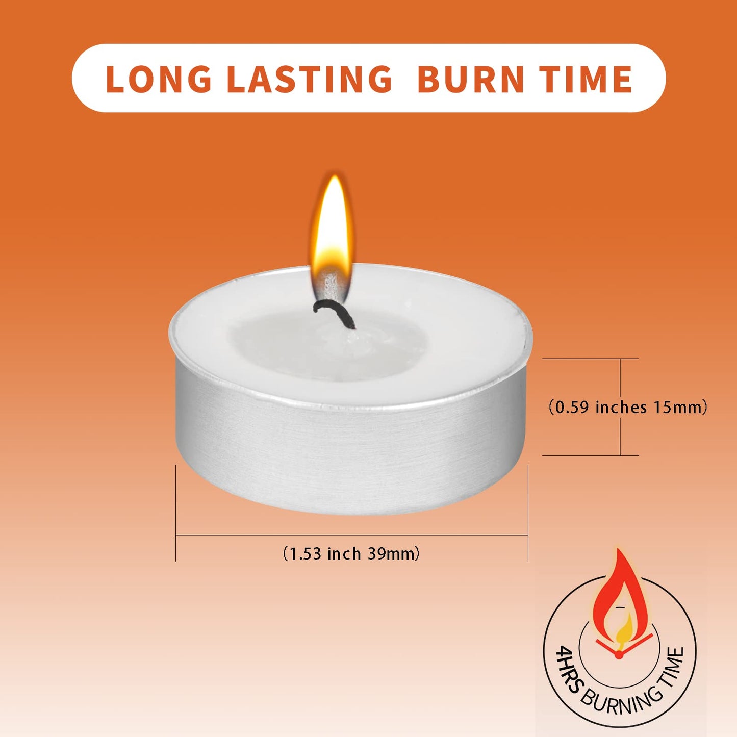 AlterEgo Unscented Tea Lights - 100 Pack Tealight Candles - 4+ Hour Burn Time - Clean-Burning White Palm Votive Smokeless Tealights Candles for Home, Shabbat & Anniversaries (100Pack)