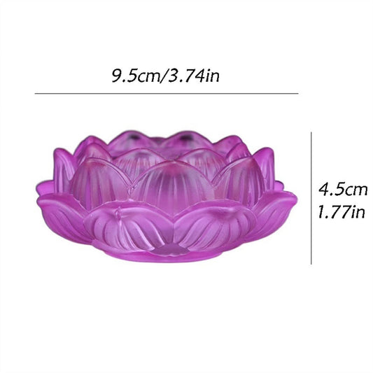 Candle Sleeve Holder Classical Colored Glazed Candle Holder Beautiful Lotus Candlestick Desktop Decorations(White)