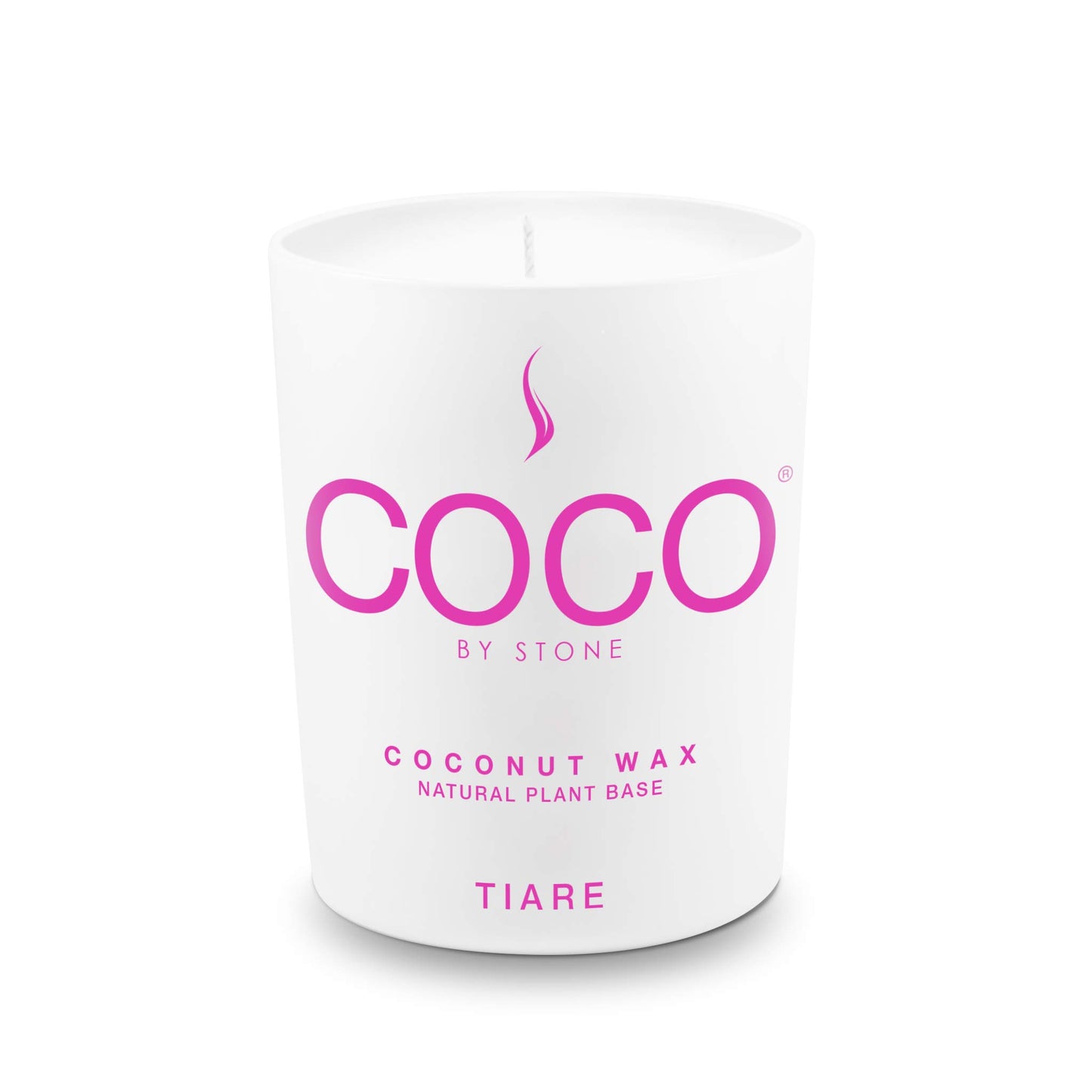 COCO by Stone 6.5oz Candle, Coconut Apricot Wax Candle for Home (Tiare) Home Fragrance Products, 1 Wick Candle, Enhance Indoor Aroma, Vegan & Cruelty-Free, Clean Burning and Hand Poured Candle