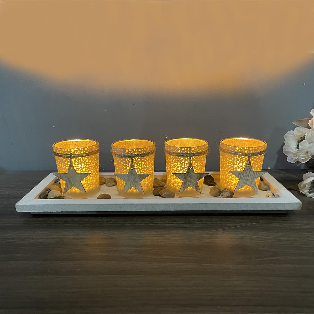 Glass Candle Holders Set for Wedding Party Romantic Dinner Table Centerpieces Home Festival Windowsill Bridal Shower Decor