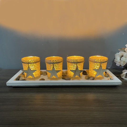 Glass Candle Holders Set for Wedding Party Romantic Dinner Table Centerpieces Home Festival Windowsill Bridal Shower Decor