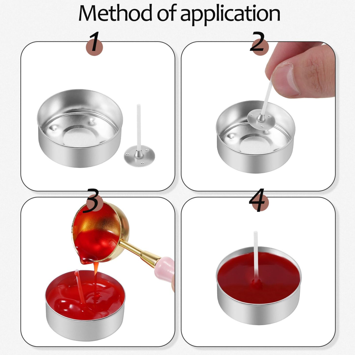 Operitacx 150 Pcs Aluminum Tea Light Cups & 150 Candle Wicks - Empty Metal Tins and Wax Containers for DIY Candle Making Supplies