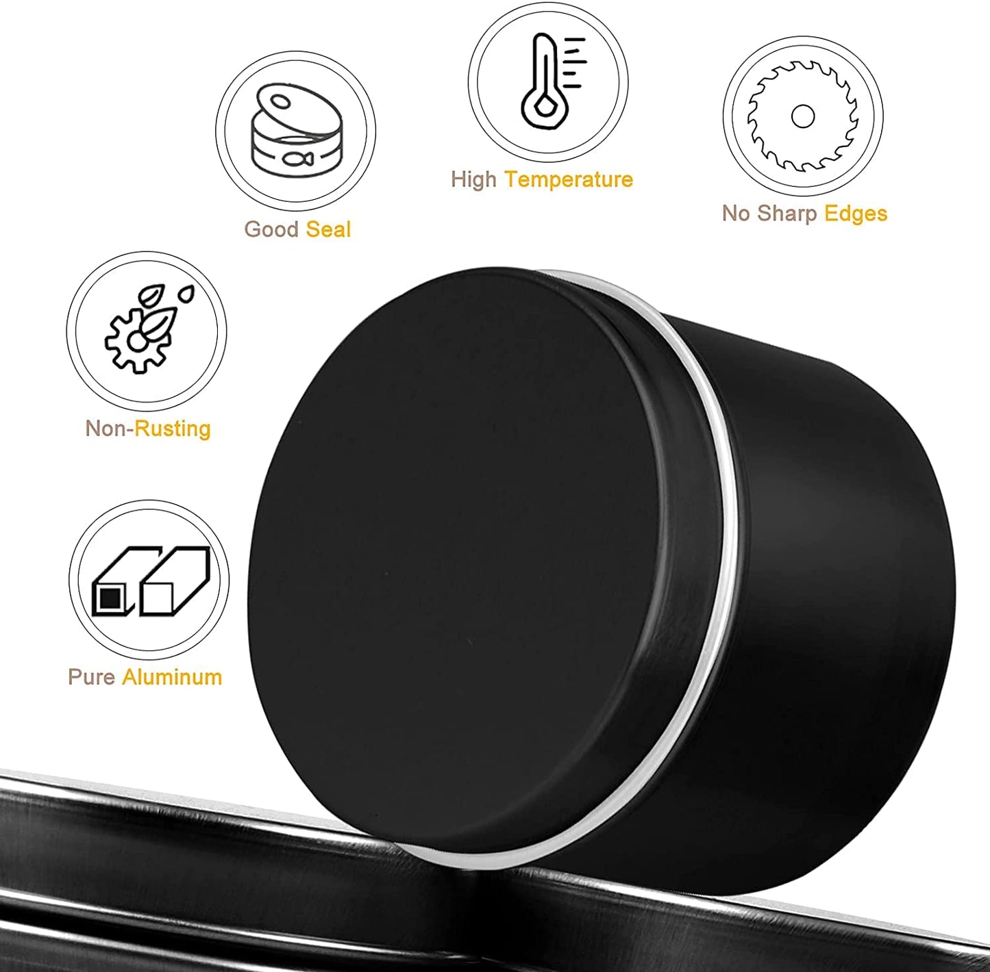 DINGPAI Candle Tins - 27 Black Metal Containers, 2oz Each, DIY Candle Making, Arts & Crafts, Storage & Gifts