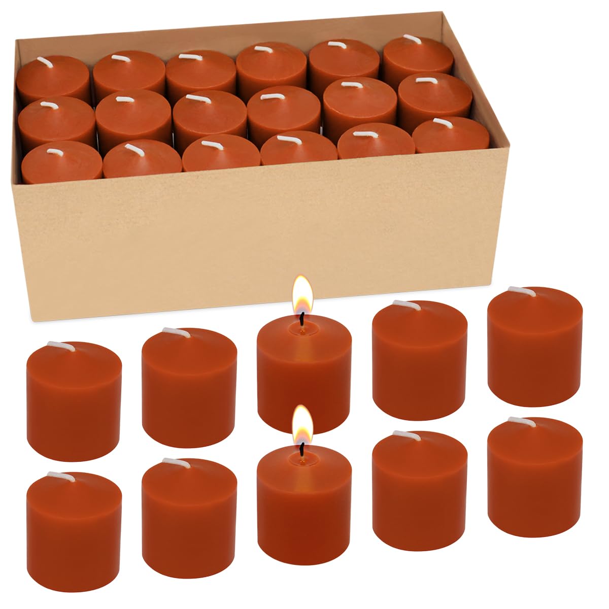 10 Hour Burgundy Votive Candles for Weddings Party Christmas and Emergency, Set of 36 Unscented Bulk Candles for Restaurants and Home Decoration