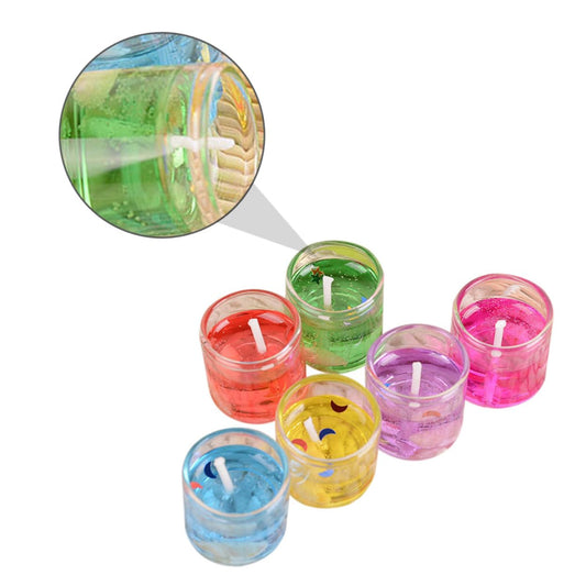 Unomor 6pcs Jelly Candles for Romantic Candlelight Dinners Colorful Scented Candles for Valentine's Day Table Decoration for Special Occasions