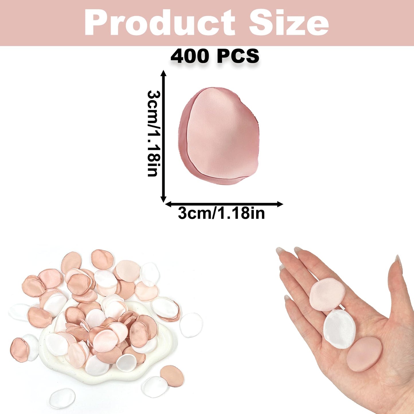 400PCS Pink & White Rose Petals, Faux Silk Flower Petal, Scatter Petals for Wedding Confetti Basket Aisle Dinner Table Centerpieces Reception Bridal Shower Party Decoration Romantic Event Supplies