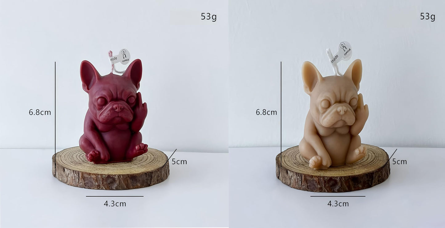French Bulldog Shaped Scented Candle,2 Pack Funny Novelty Pet Dog Figurine with Floral Scent,Soy Wax Smokeless Candle for Home Decor,Hilarious Gift for Prank Lovers & Dog Enthusiasts