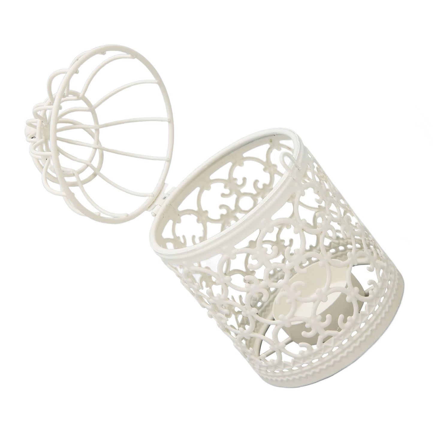 Tealight Lantern Hollow Pattern Decorative Metal Bird Cage Candle Holder for Dining Table Wedding Party