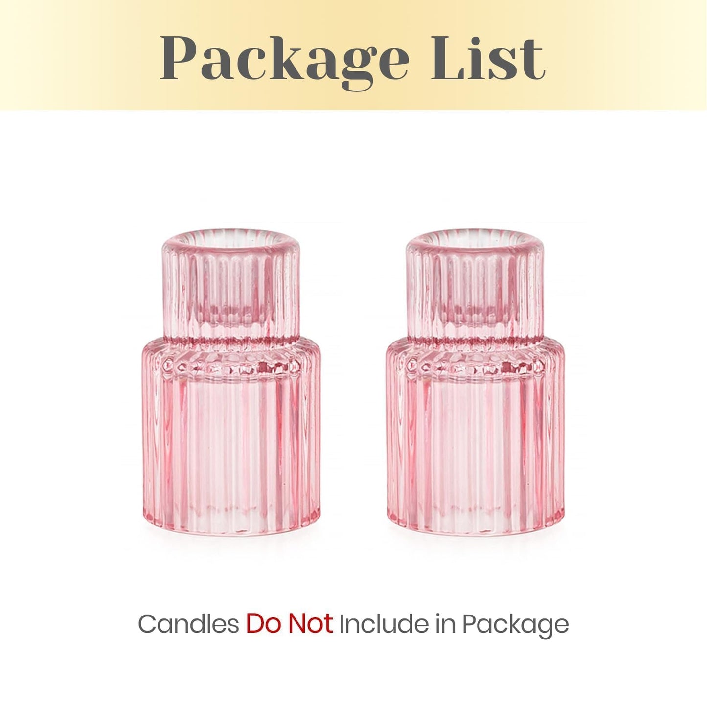 Hewory Glass Pink Candle Holder: 2PCS Valentines Taper Candle Holders for Table Centerpiece, Tapered Candlestick Holders for Valentines Day Decorations Gifts Anniversary Wedding Holiday Home Decor