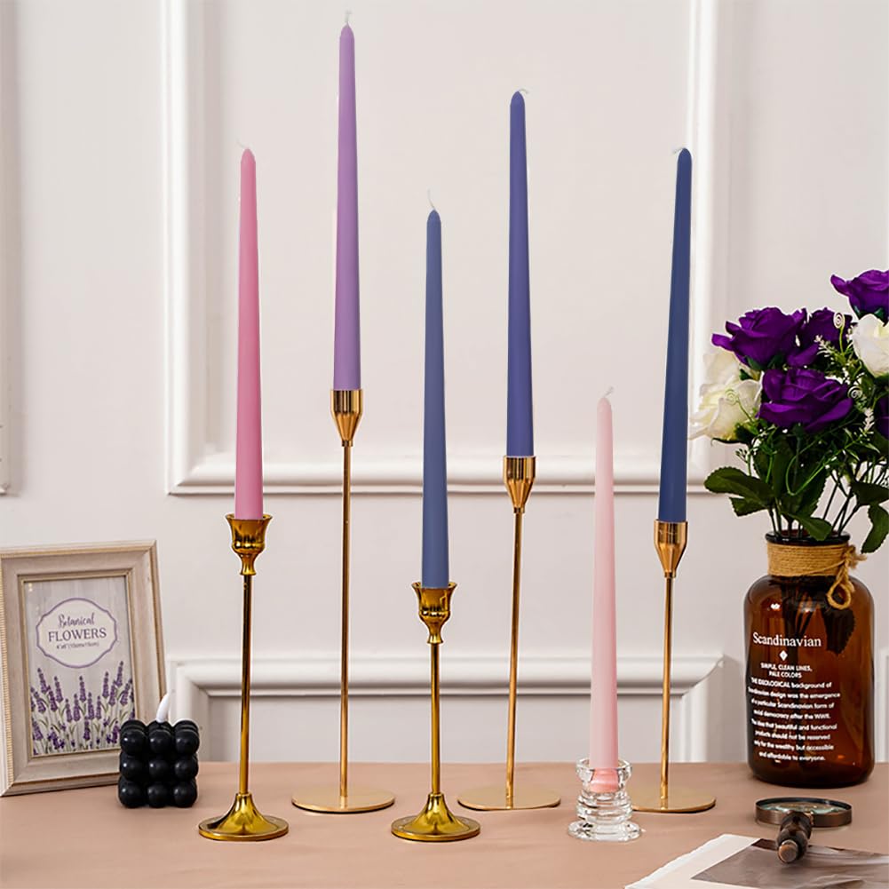 12 Inch Taper Candles 6 Pcs Unscented, Smokeless, Dripless Long Tapered Candlesticks Candles for Christmas Birthday Dinner Wedding Party Home Decor