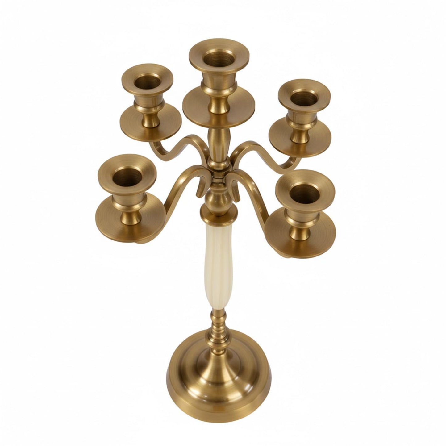 OssifragaBone 5 Candle Metal Golden Metal Candlestick Holder Wedding Event Candelabra Candle Stand for Wedding Dining Table Xmas Party Home Decor