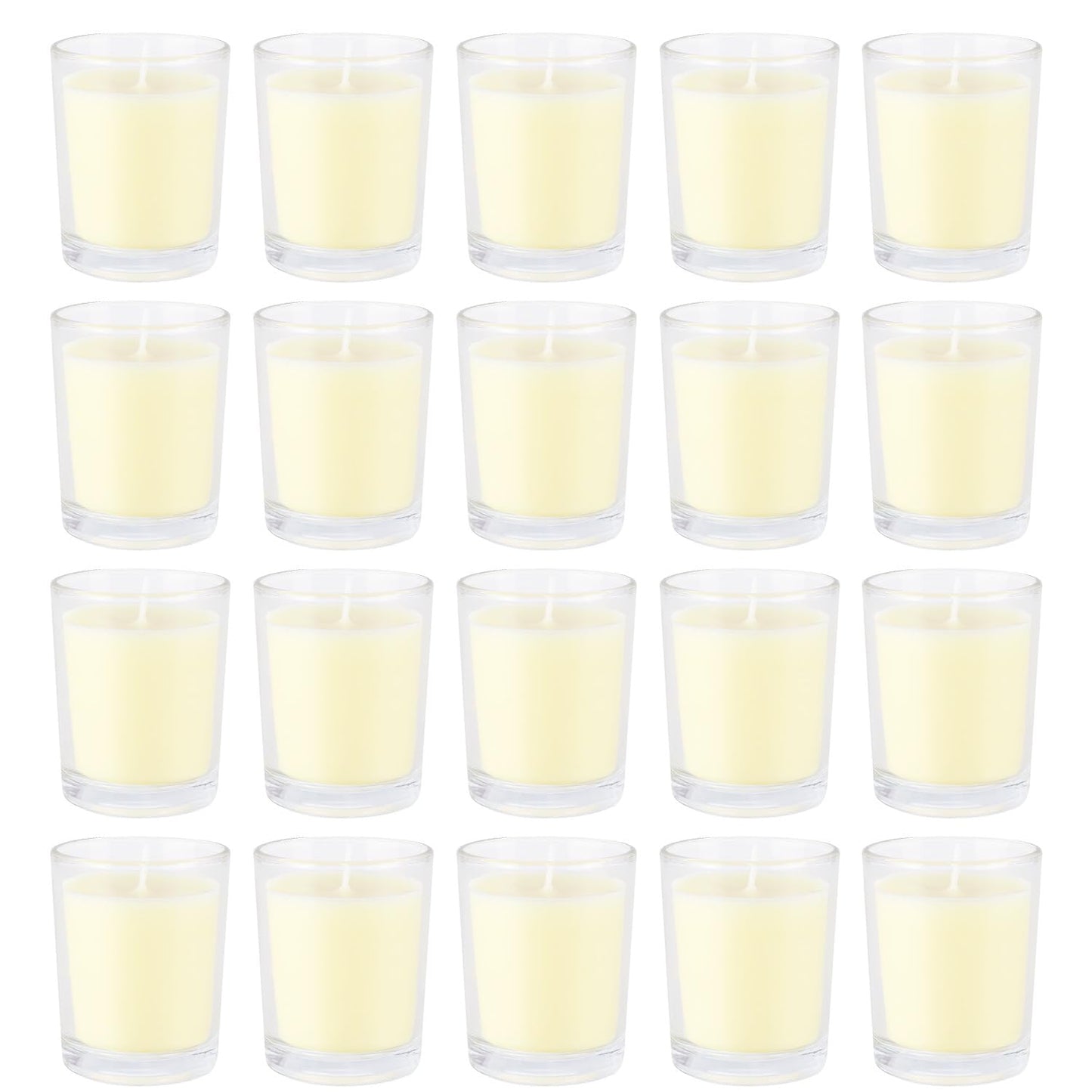 Set of 20 x 2.0 oz Votive Citronella Candles in Glass Cup Decorative Candle Yellow Citronella Tea Lights Indoor Outdoor Patio Scented Candles Bulk…