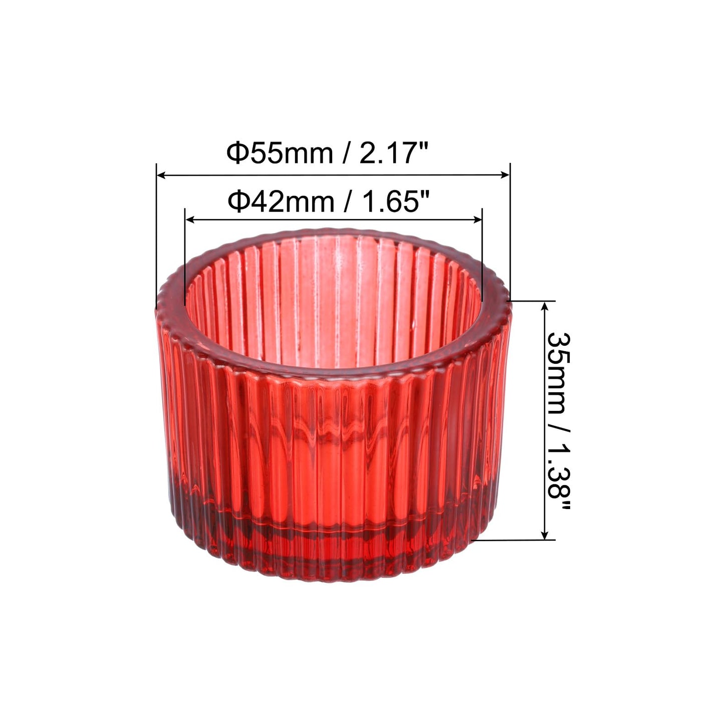 PATIKIL 2 Pcs Tealight Candle Holder, Tea Lights Candle Holder Glass Votive Candle Holders Glass Candle Holders for Table Centerpiece Decor Wedding Dinner Party, Red