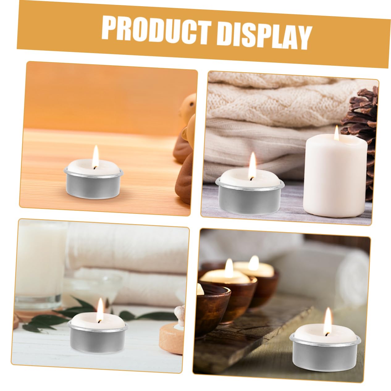 Housoutil 15pcs Metal Candle Cups Minimalist Tea Light Tins Decorative Candle Holders for DIY Projects Home Decor Aromatherapy
