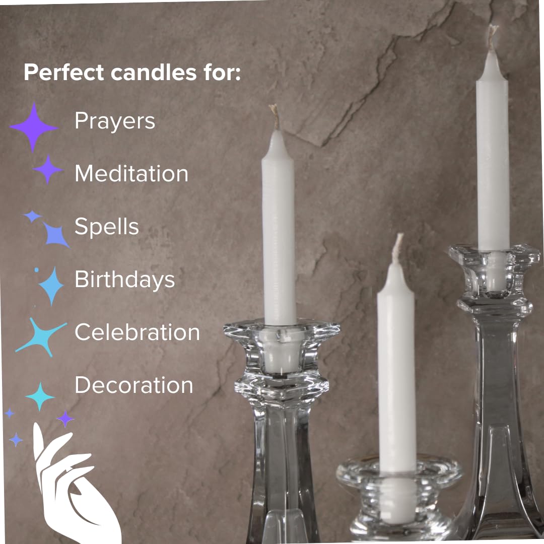 Simply Soson 4.5 inch Ritual Taper Candles Bulk, Mini Taper Candles - 42 White Chime Spell Candles - Small Taper Candle Stick, Use as Witchcraft Supplies, Altar Candles, Unscented Prayer Candles