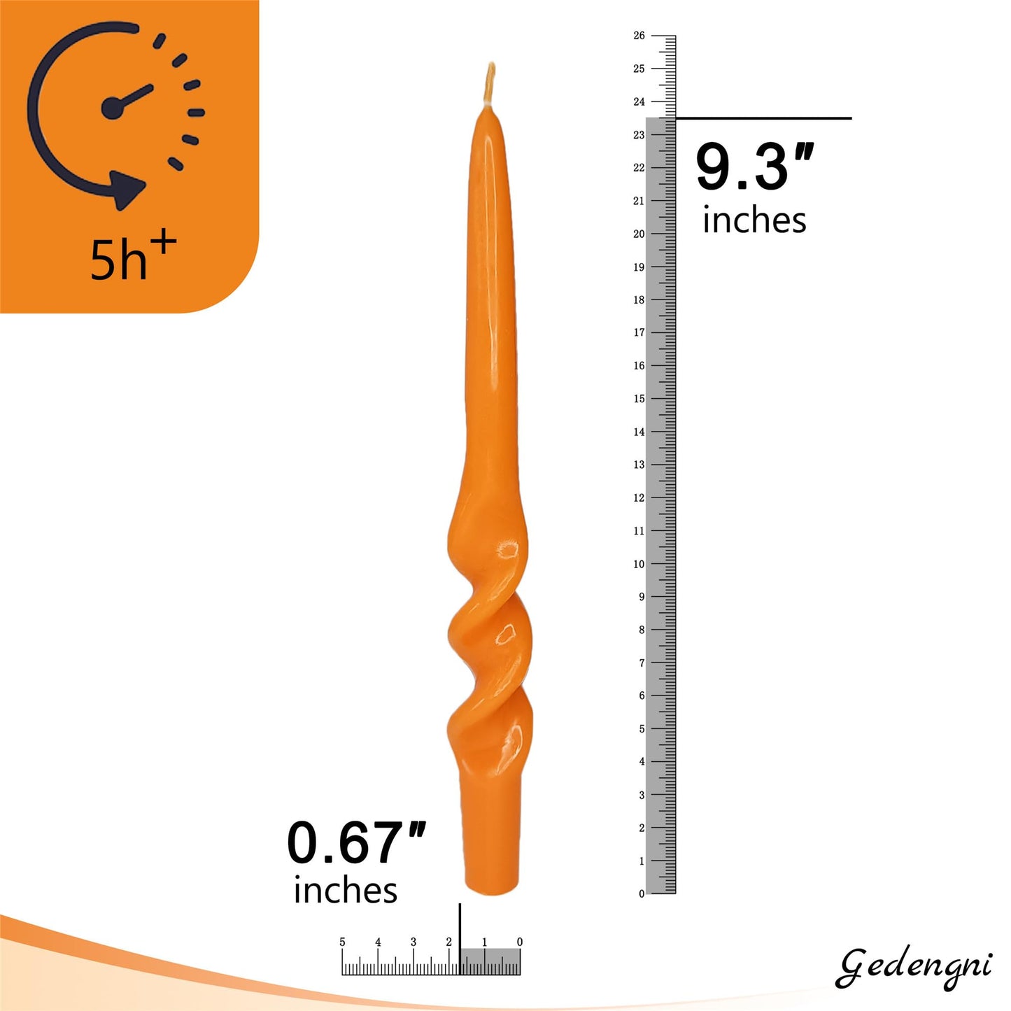 Orange Candlesticks Spiral Taper Candles, 10 Inch Dripless Unscented Twisted Dinner Candles Decorative Candle for Easter Table Mother’s Day Wedding Centerpieces Home Party Decor,4 Pack