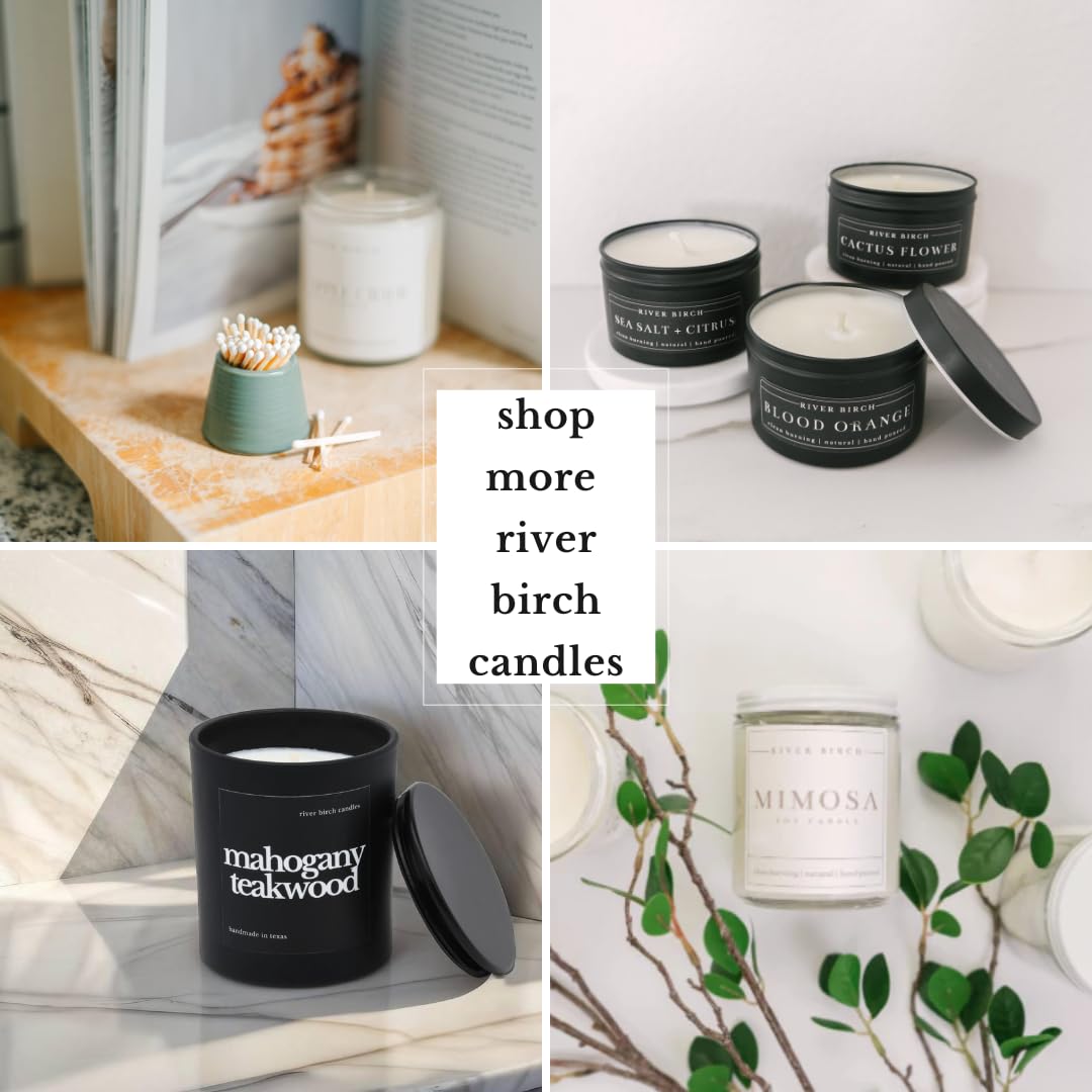 River Birch Candles Midnight Amber Scented Candle | Premium, All-Natural, Non-Toxic, Soy Wax | 10oz 50 Hr Burn Time | Cozy Relaxing Gifts for Home