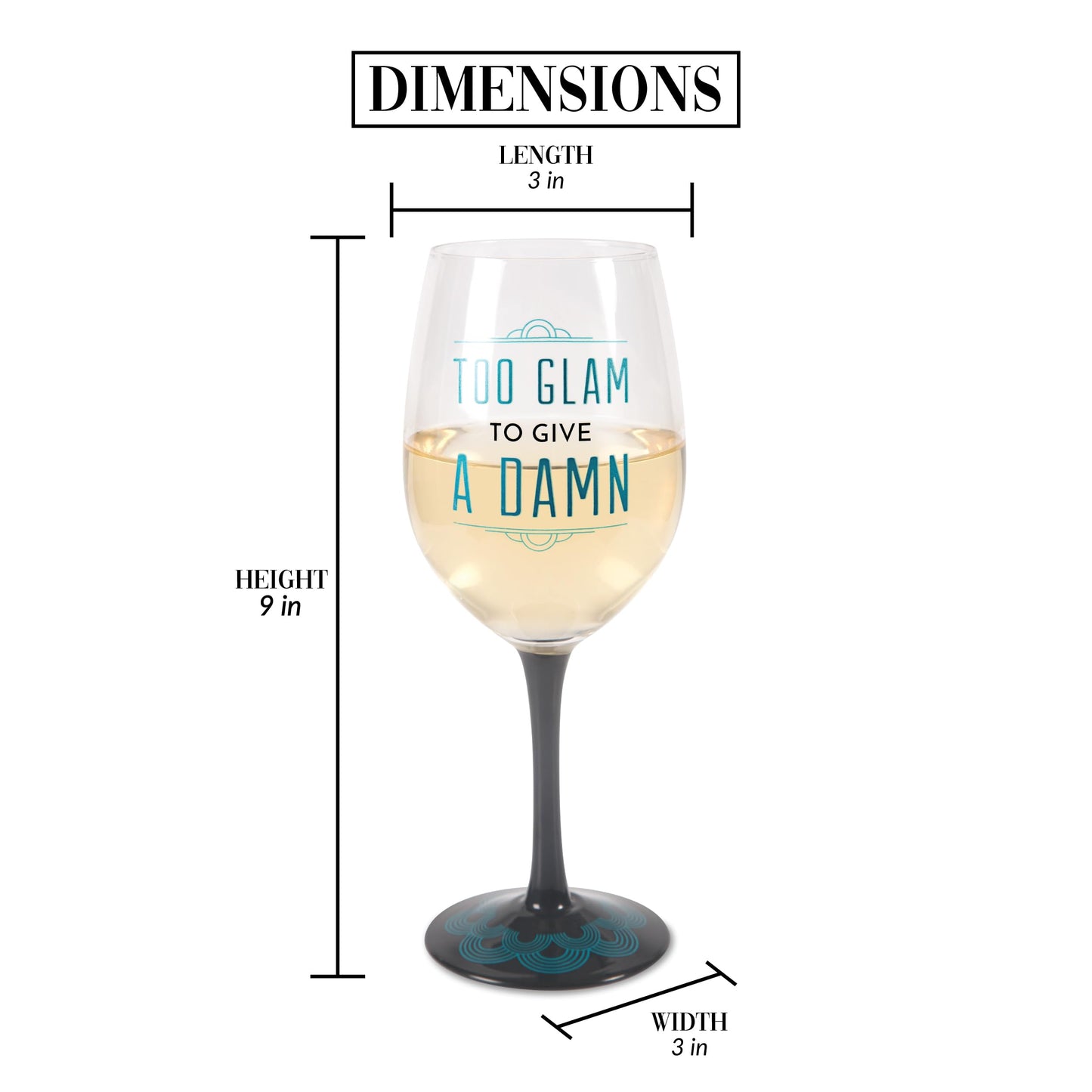 Pavilion Gift Company Pretty Inappropriate Too Glam To Give A Damn Wine Glass Candle Holder, Blue