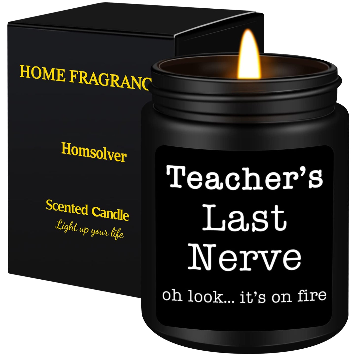 Homsolver Teacher Appreciation Gifts for Women Men, Christmas Birthday Valentines Retirement Thanksgiving Teachers' Day Graduation Season, Teacher’s Last Nerve Scented Candles