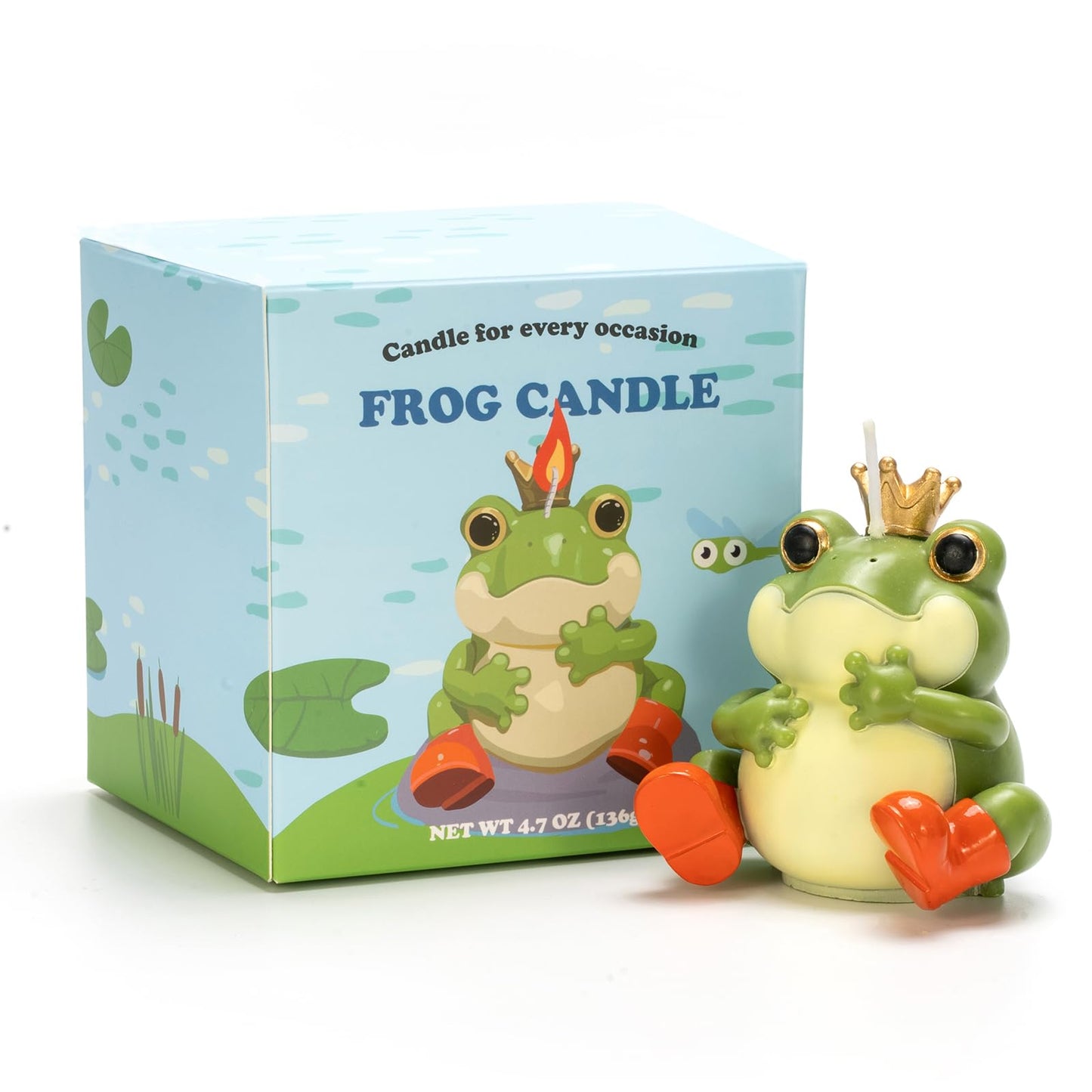 CabyGift Frog Candle Mom Dad Gifts Home Decoration, Forest Meadow Scented Soy Candles, Funny Animal Shaped Candle for Shelf and Desk Decoration, Cute Frog Gift for Frog Lovers
