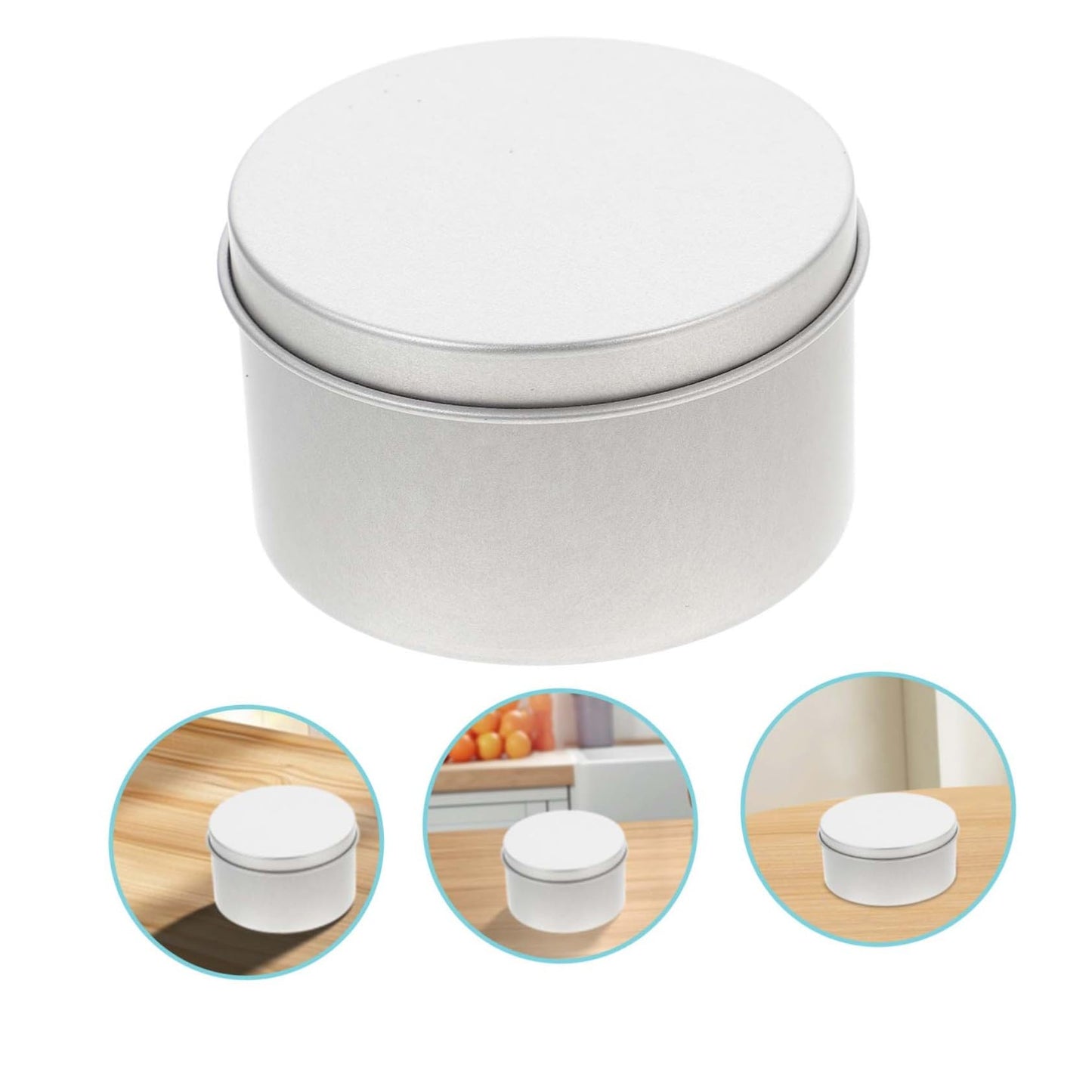 CONGARTENO Round Metal Tins Screw Lid Elegant Candle Containers for Scented Candles Balms and Crafts Compact and Portable Storage Silver Finish for Travel and Everyday Use