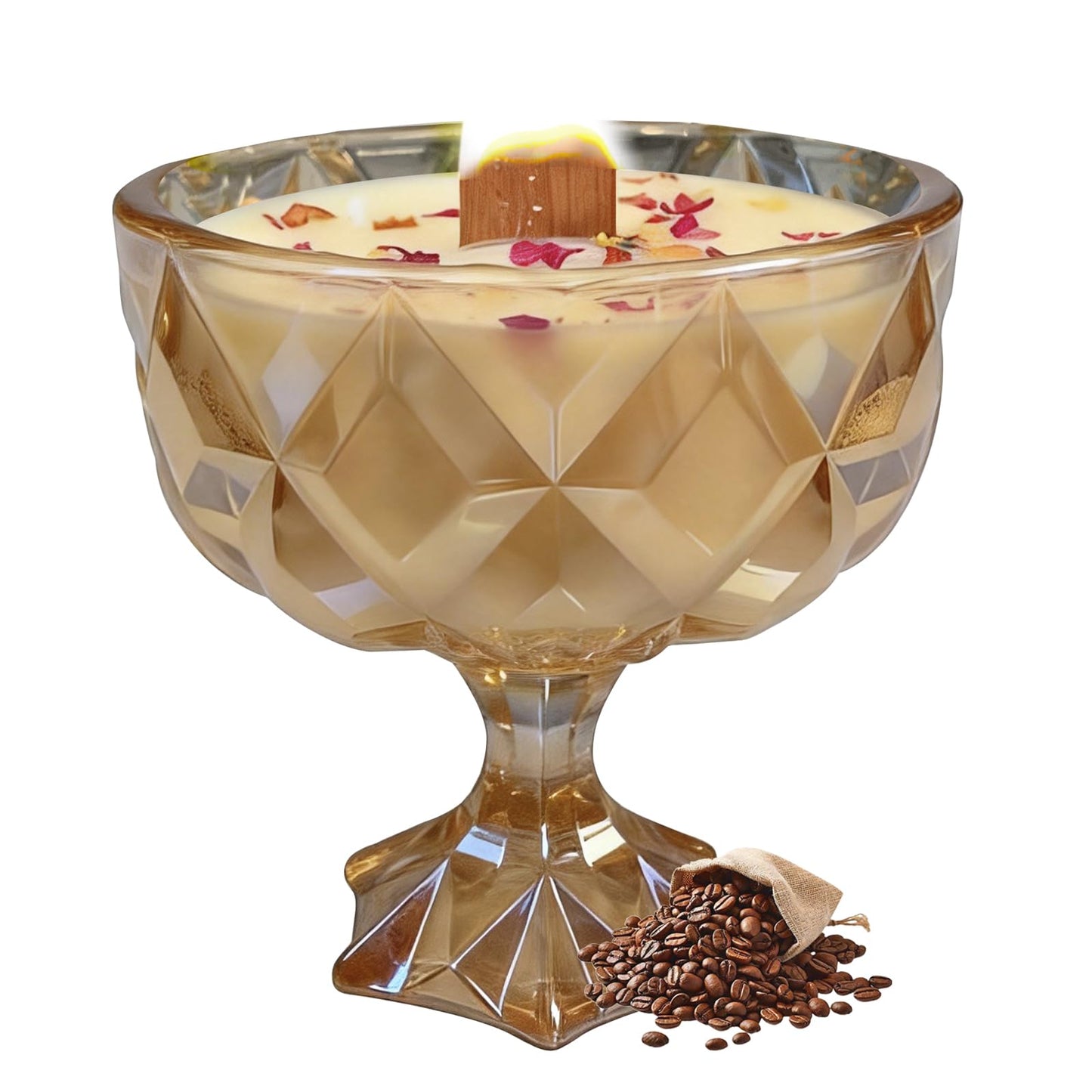 Joo Sko Diamond Bowl Shape Soy Wax Coffee Scented Candle, Aromatherapy Jar Candles for Home Scented or As a Christmas Holiday Candle Gift for Your Lover(8.2OZ/60Hours Burning)