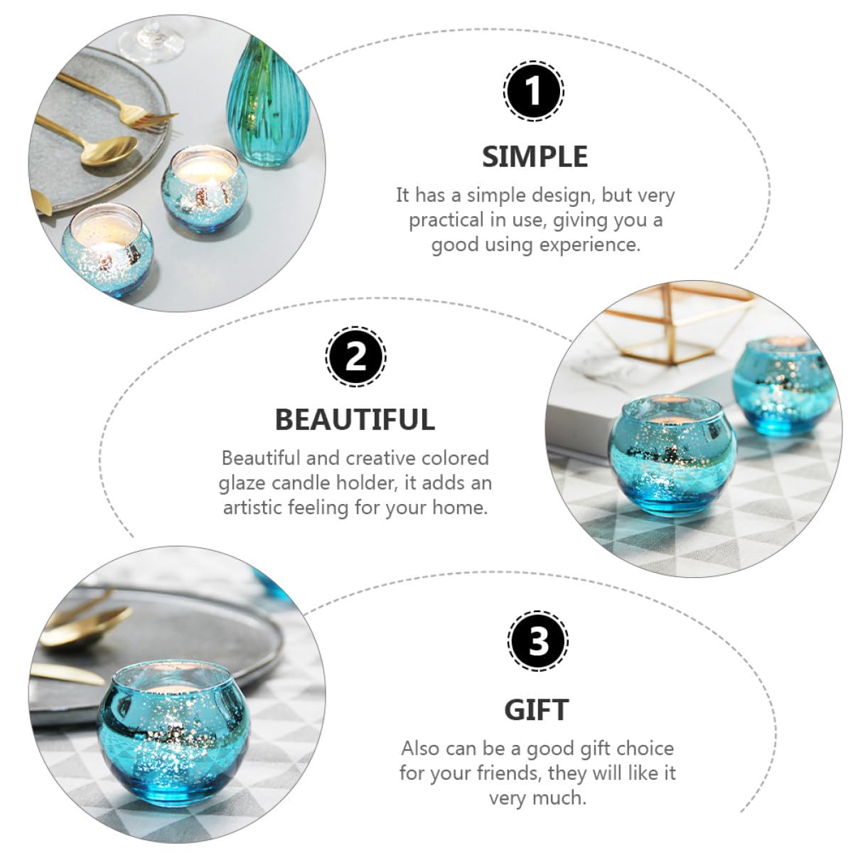 ROMISBABA 12pcs Patterned Glass Candleholder Set Hollow Decorative Candle Cups for Tea Light Candles Home Table Centerpiece Décor