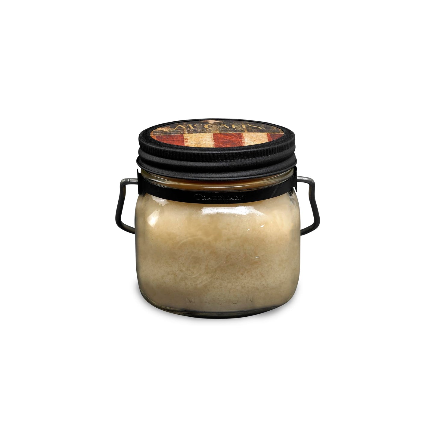 McCall’s Candles | Raw Cotton | 16 oz Two-Wick Scented Candle | USA-Poured | Vintage Mason Jar with Carrying Handle | Clean Linen, Birchwood & Lily Fragrance