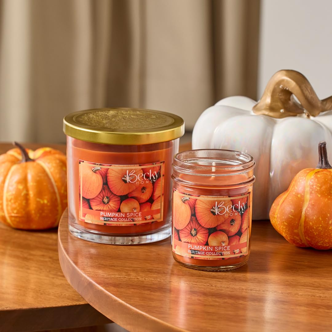 Becky Home 8oz Pumpkin Spice Candle, Fall Candles Set, Candles Pumpkin Spice, Pumpkin Scented Candle, Fall Scented Candles for Home, Jar Candles, Candle Gift for Men and Women