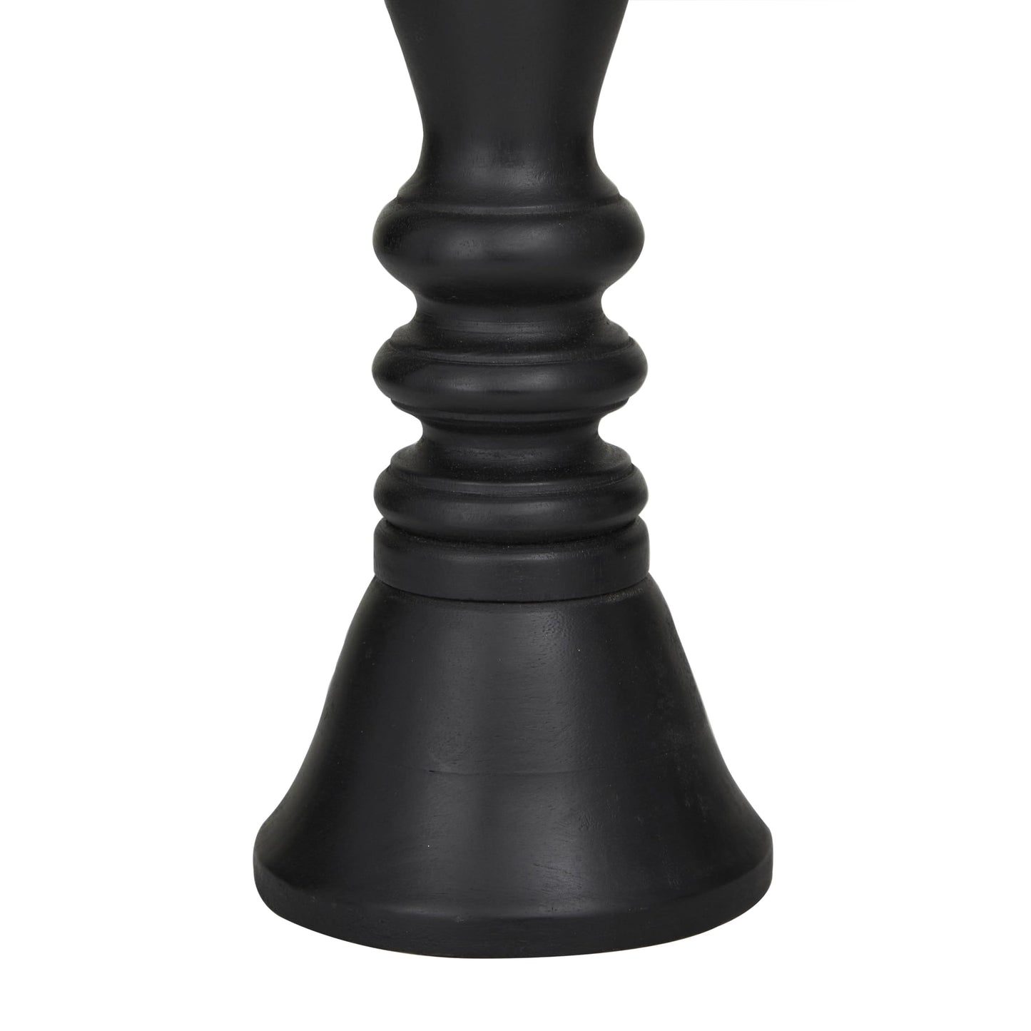 Deco 79 Wood Decorative Candle Holder Turned Style Pillar Candle Stand, Set of 3 Candlestick Holder 18, 15, 12'H, Black