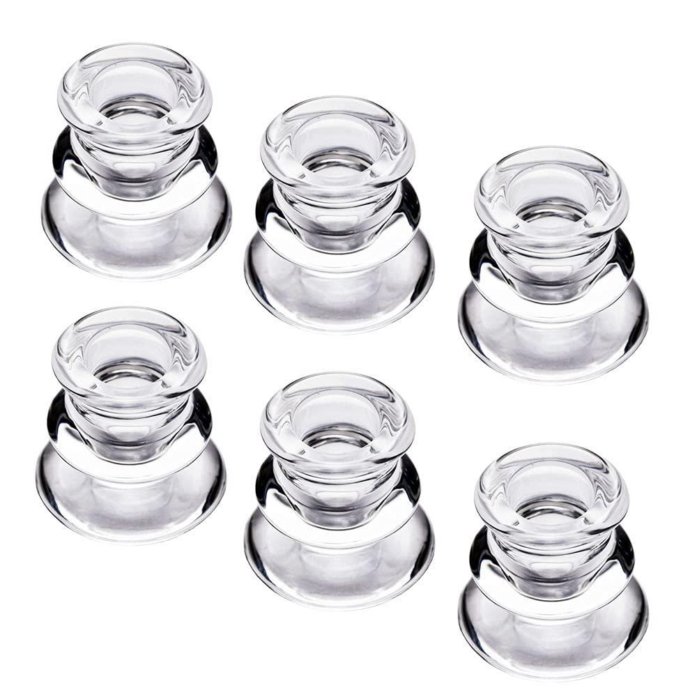 Clear Glass Candlestick Holders, Set of 6 Taper Candle Holders for Wedding, Decoration and Dinning