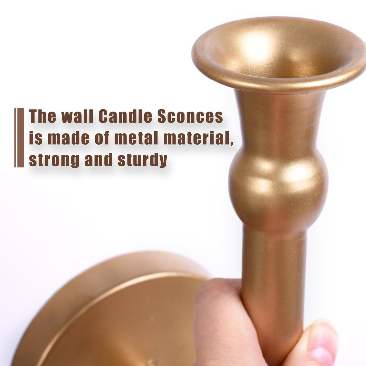 Candle Sconces Long Wall Candle Holder - 33" H Set of 2 Gold Long Wall Candle Sconce Retro Chic Wall Sconces Candle Holder Decoration for Dining Room, Living Room, Office, Bathroom