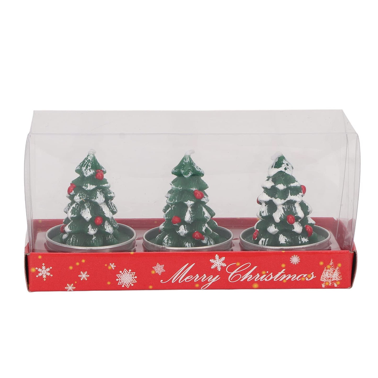 Rcniso Christmas Tree Candle Delicate Paraffin Tea Candle Holder Candles Long Lasting 3 Pieces for Bachelor Parties