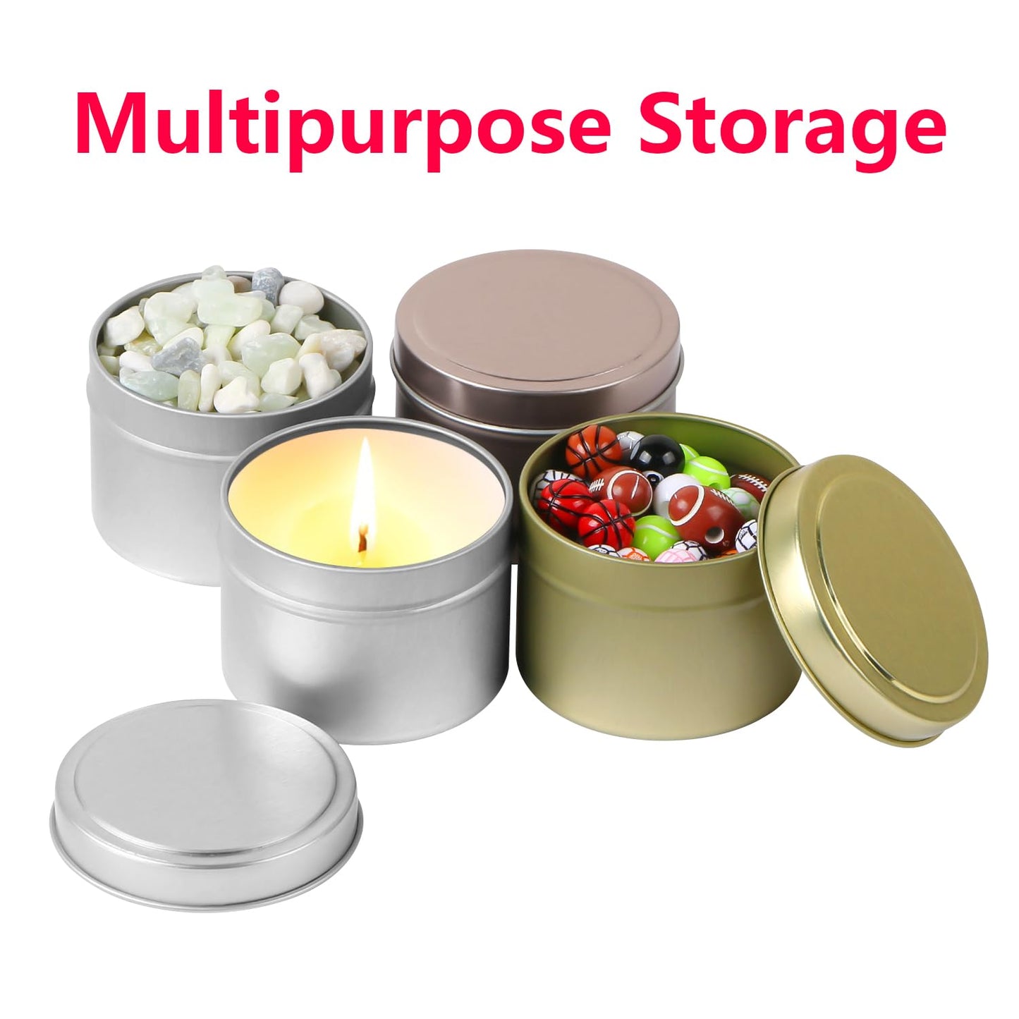Aunifun 12 Pcs Candle Tins for DIY Candle, Metal Candle Jars Candle Container Tins for Candle Making Supplies Kit Mini Storage Tin Cans 3oz
