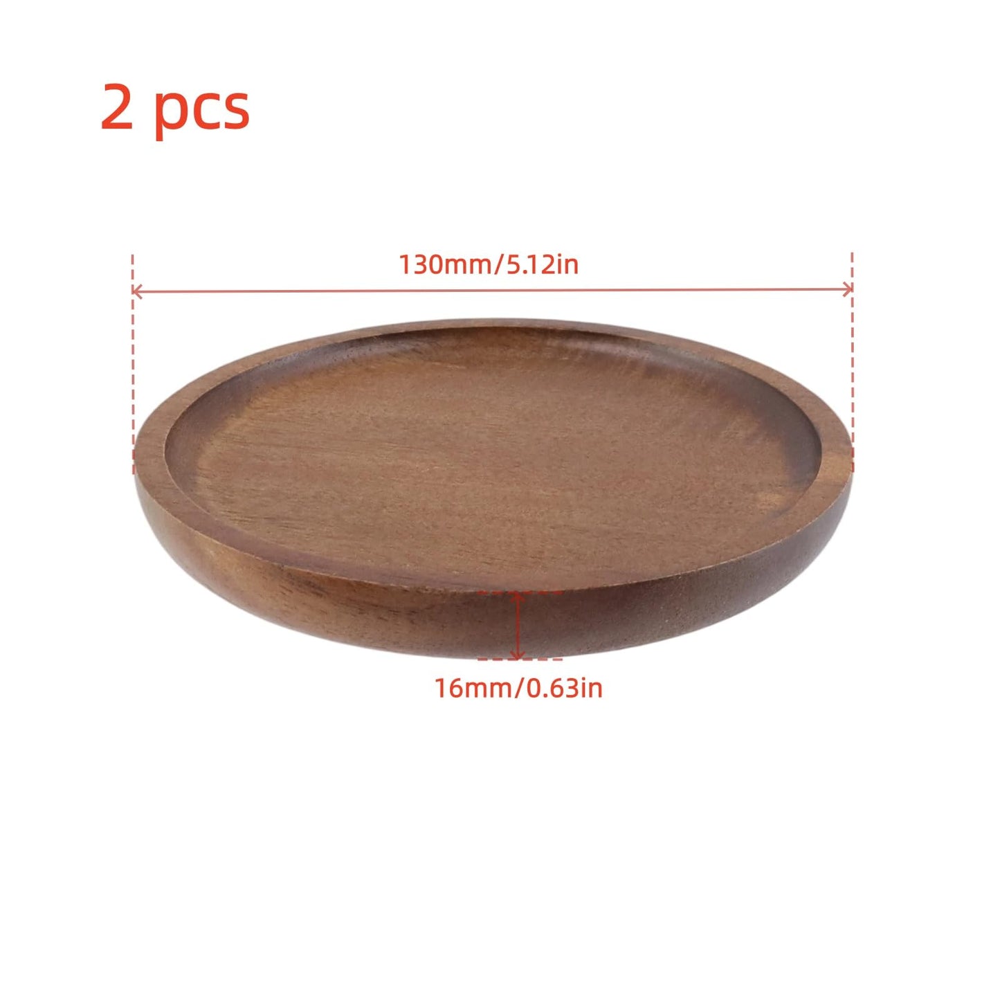 UTALIND Wood Candle Holder Farmhouse Decor, Wooden Pillar Candles Decorative Tray for Pillar Floating Candles Round Wooden Plate Pedestal Stand for Coffee Table Christmas Decor,2Pcs(Brown)
