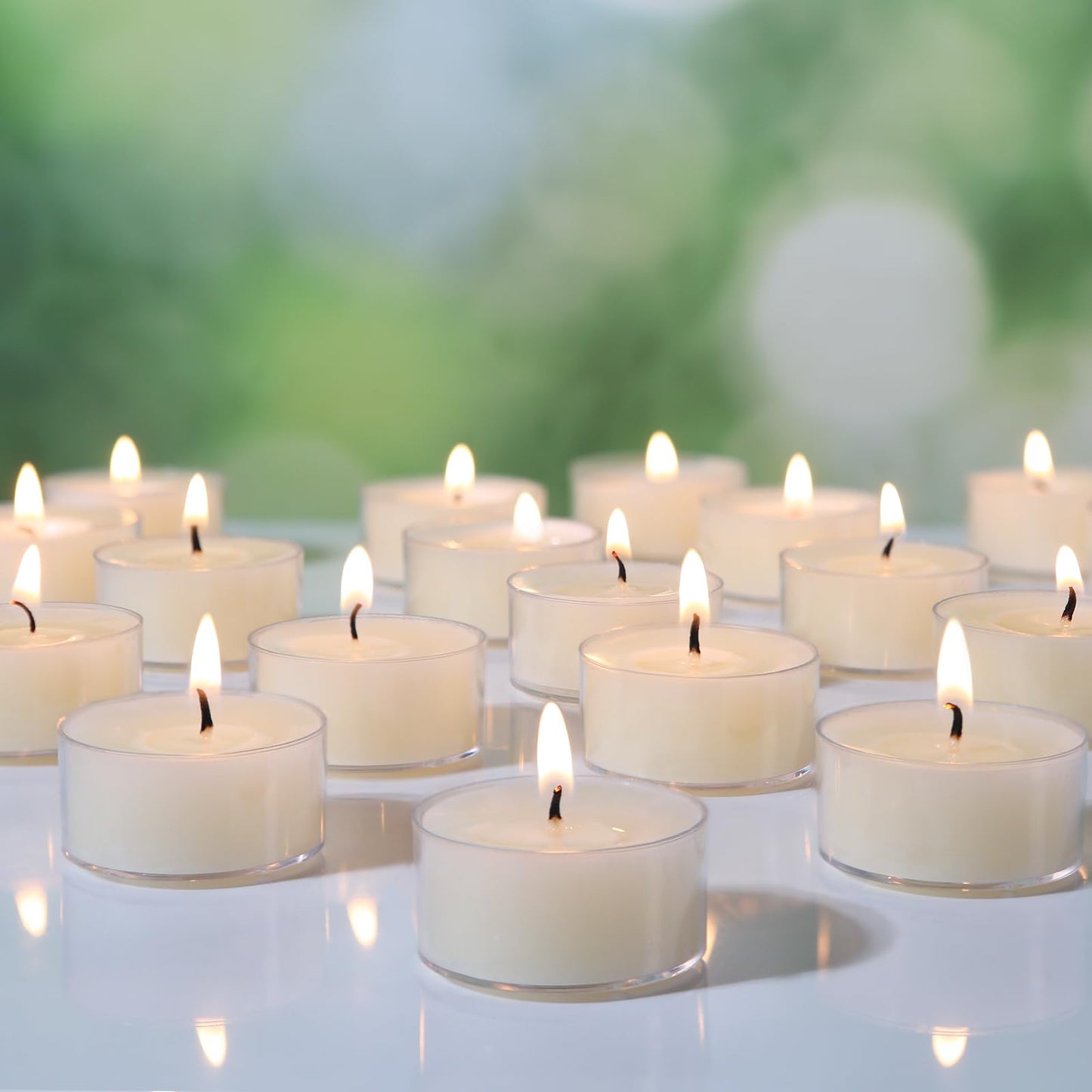 36Pcs White Beeswax Tea Light Candles-4 Hour Burn Time,100% Pure Natural Beeswax-Clean Burning & Air Purifying, Smokeless Bulk Tea Lights for Spa,Meditation,Wedding & Home Decor
