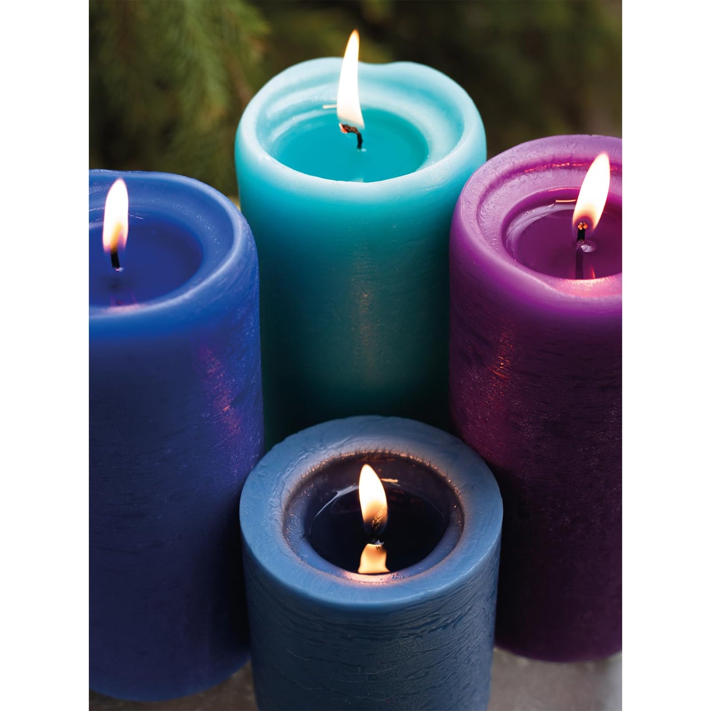 CANDWAX 3x3 Pillar Candles Set of 3 - Rustic Unscented No Drip Ivory Candles for Home Decor, Weddings, Centerpieces