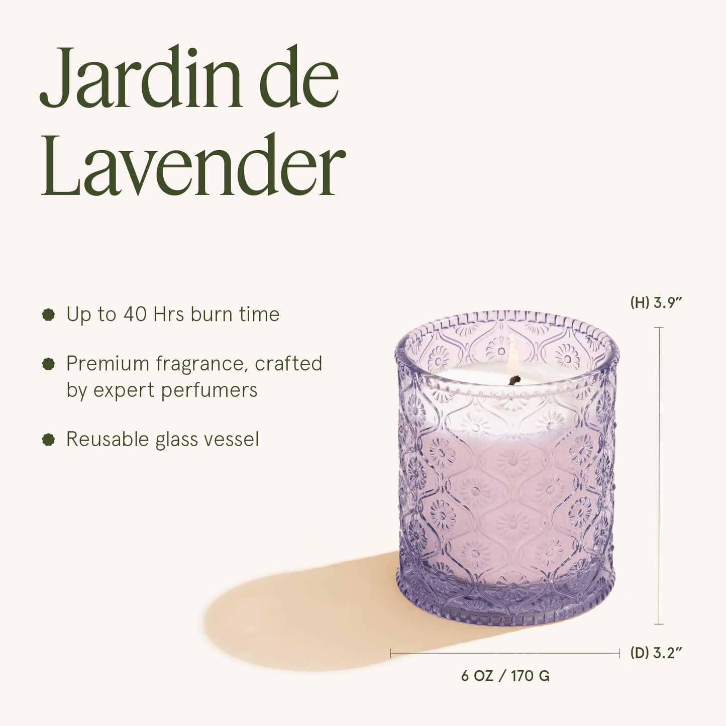 LA JOLIE MUSE Lavender Lilac Scented Candle for Home | Purple Jar Candle | Non Toxic Natural Soy | Relaxing Aromatherapy Candles | Luxury Gifts for Women | 40 Hrs