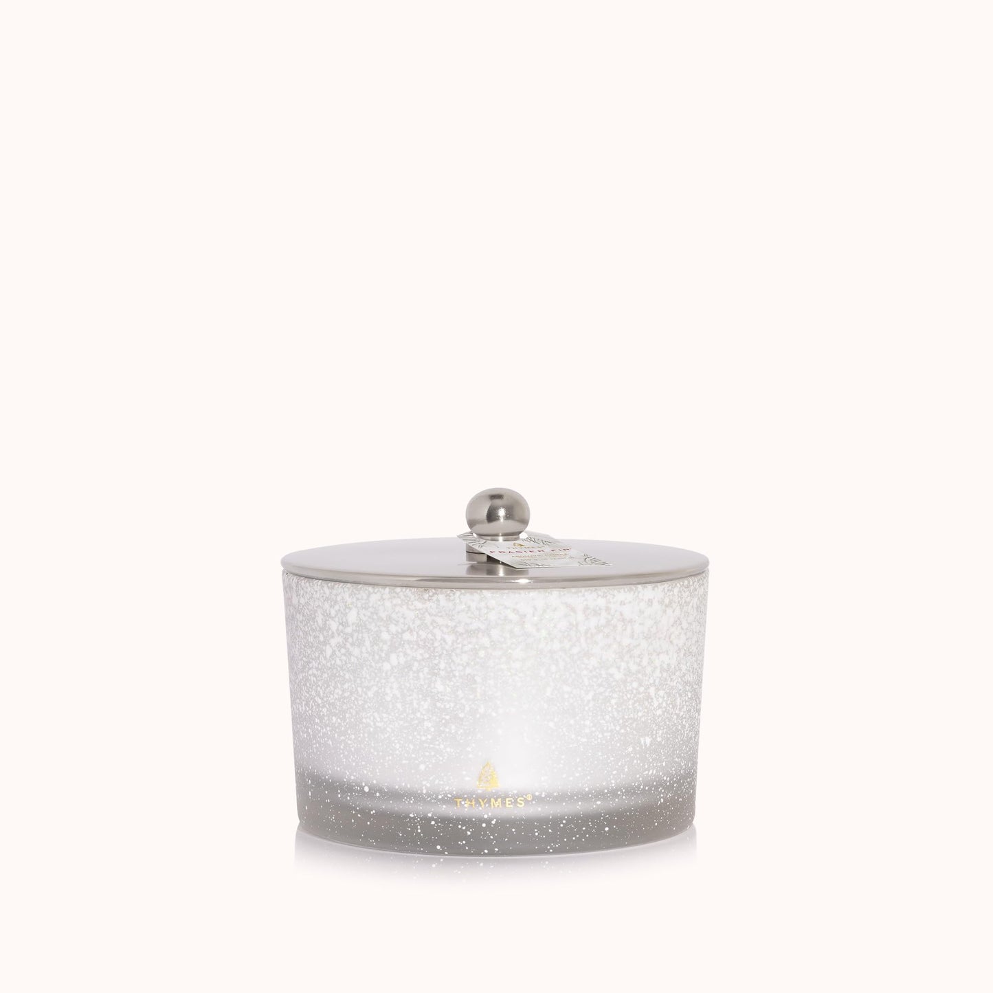 Thymes Frasier Fir Flocked Jar Candles – Holiday Scented Candles for Home with Notes of Crisp Siberian Fir, Cedarwood & Sandalwood – Luxury Home Decor Gifts for Women & Men (3-Wick, 18 oz)