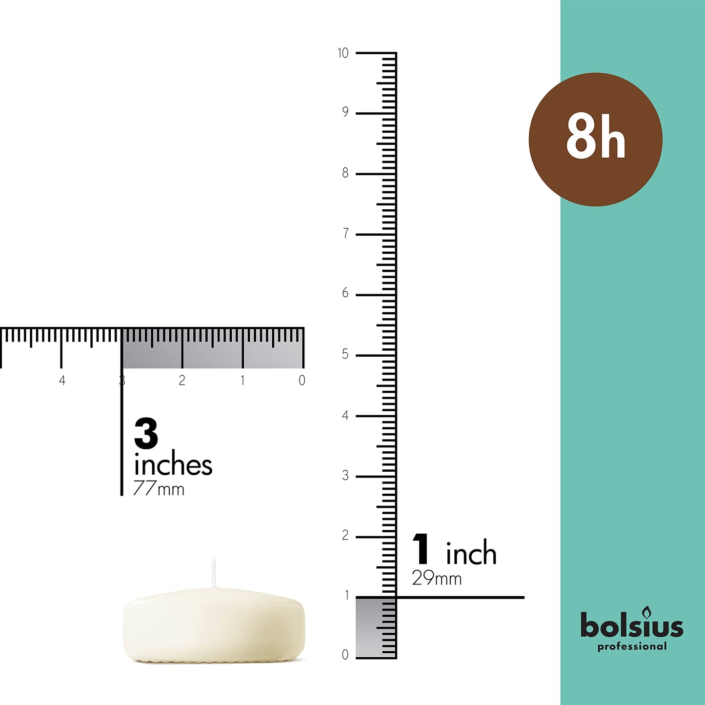 BOLSIUS 3 Inch Ivory Floating Candles - 48 Count Unscented - Premium European Quality - Imbue Breathtaking Ambiance for Romantic Wedding Centerpieces, Decorations, Events, Pool, Holiday, and Parties