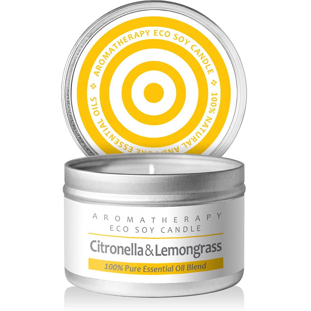 I & Candle Aromatherapy Soy Wax Scented Candles (Citronella & Lemongrass)
