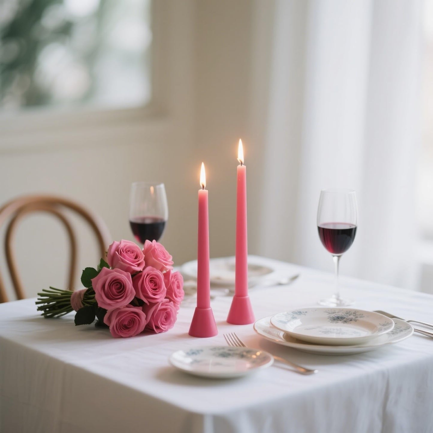 12-Pack Unscented Hot Pink Taper Candles, 10 Inch Dripless Smokeless Candlesticks, Long-Lasting Burn Time of 7-8 Hours, Perfect for Home Decor Wedding Dinner