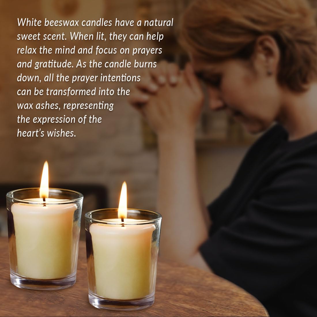 Aglary 16PCS Pure Beeswax Votive Candles, Unscented, Naturally Lightly Honey Scented, 15 Hours Burn Time Each (White)