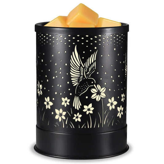 nawaza Hummingbird Metal Wax Melts Warmer, 2-in-1 Electric Fragrance Candle Wax Melter and Wax Cubes Aromatherapy Essential Oil Burner with LED Light for Home Office Room Bedroom and Home Décor