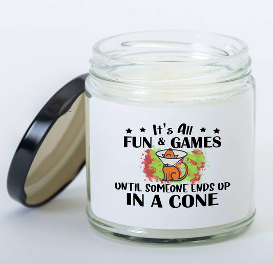 Veterinarian Candle It's All Fun and Games Veterinary Medicine Student Vanilla Scented Candle Gift for Vet Clinic Animals Hospital