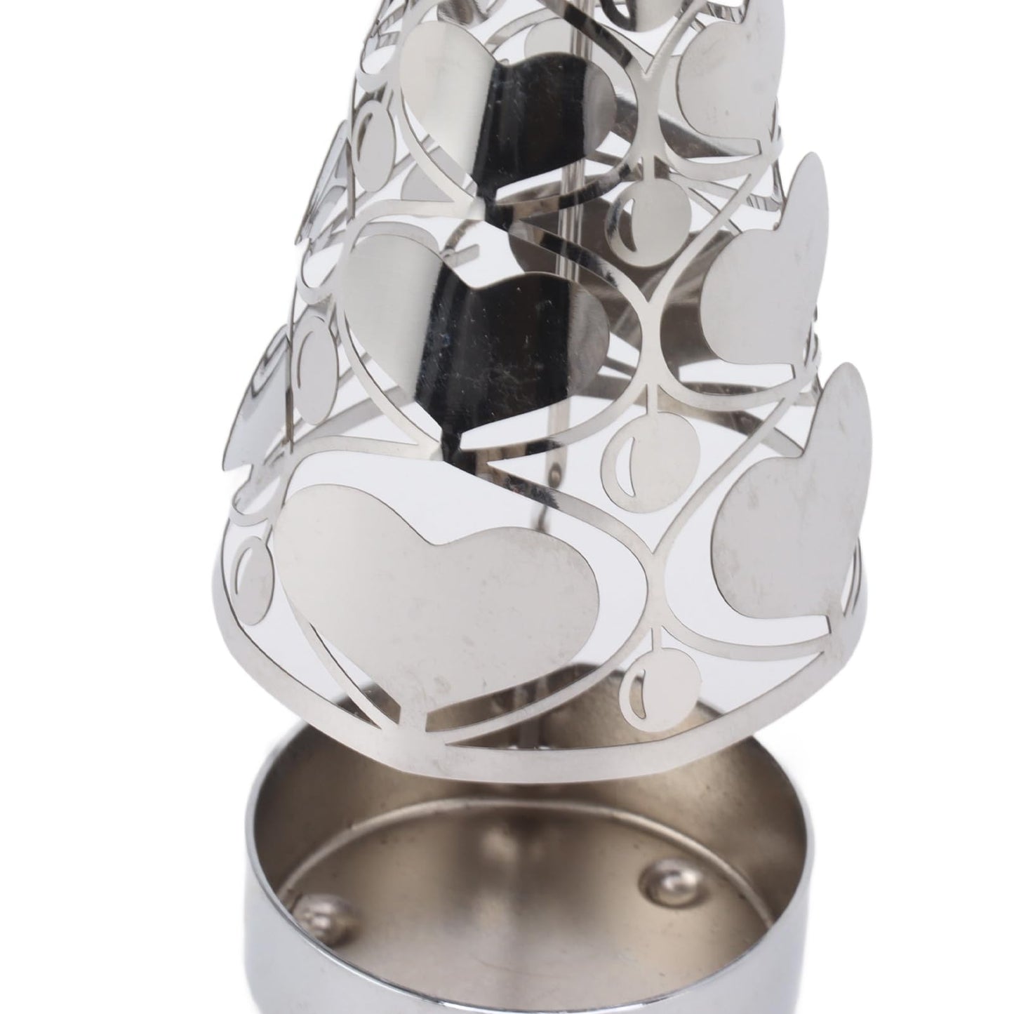 CHEOTIME Spinning Candle Holder with Cup, Rotary Candle Holder Rotating Candlestick Set for Romantic Wedding Christmas Party Home Table Decorations (Heart)