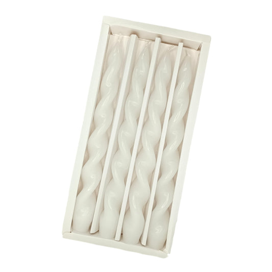 Spiral Taper Candle Long Candlesticks 10 INCH White Tapered Candles Unscented Twisted Candlestick Smokeless Candle Stick for Home Décor Weddings Festive Holiday